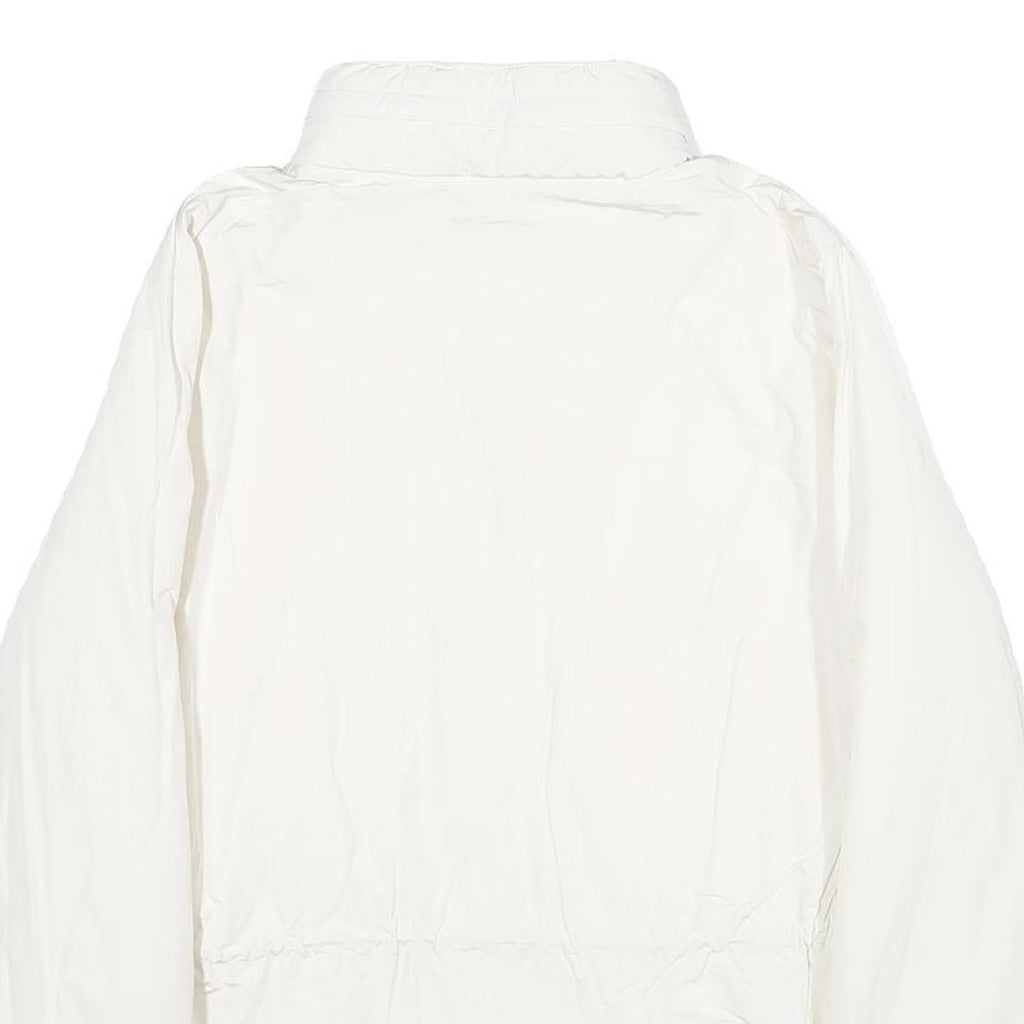 LACOSTE Womens White Jacket UK 16 Polyester Blend Plain Zip Closure Casual