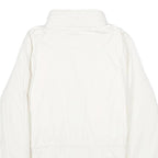 LACOSTE Womens White Jacket UK 16 Polyester Blend Plain Zip Closure Casual