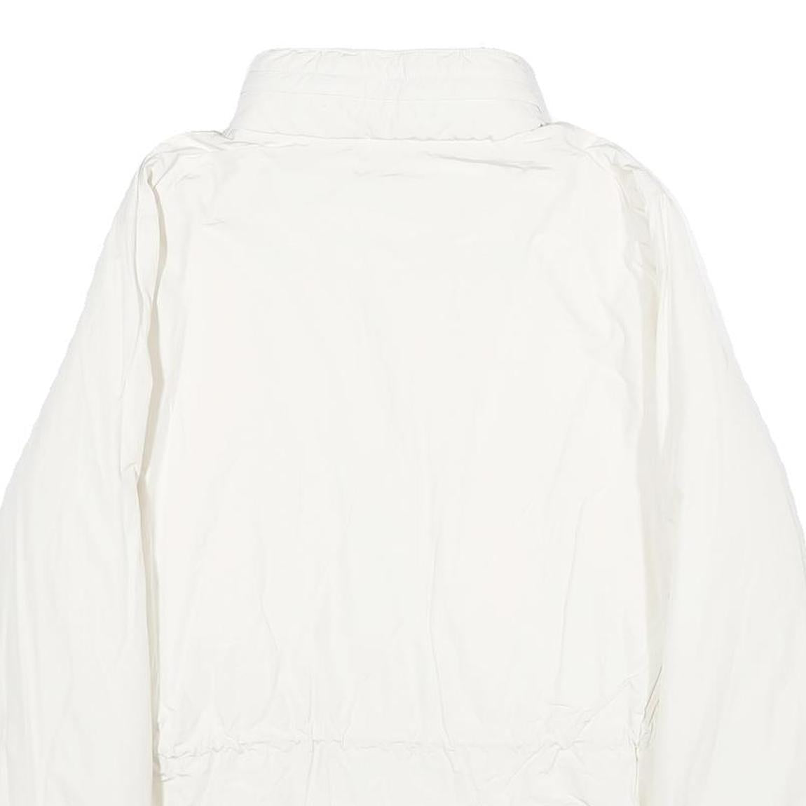 LACOSTE Womens White Jacket UK 16 Polyester Blend Plain Zip Closure Casual