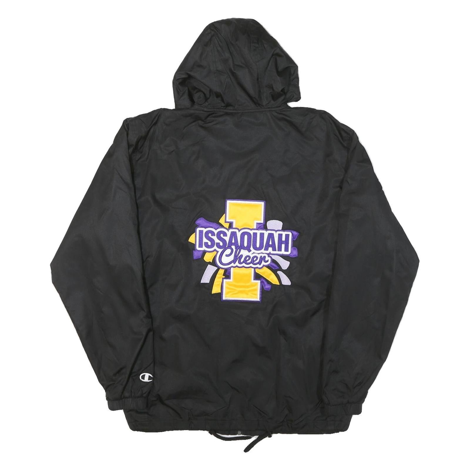 CHAMPION Mens Black Issaquah Cheer Hooded Jacket M Polyester Blend Zip Outdoor