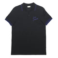 SAINT LAURENT Mens Black Polo Shirt S Cotton Embroidered Script Short Sleeve