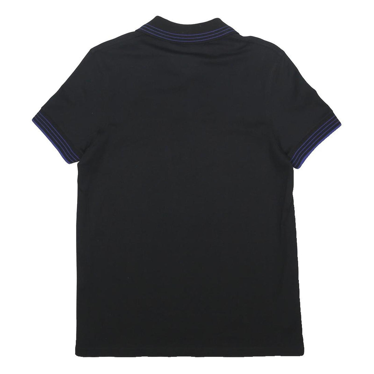 SAINT LAURENT Mens Black Polo Shirt S Cotton Embroidered Script Short Sleeve