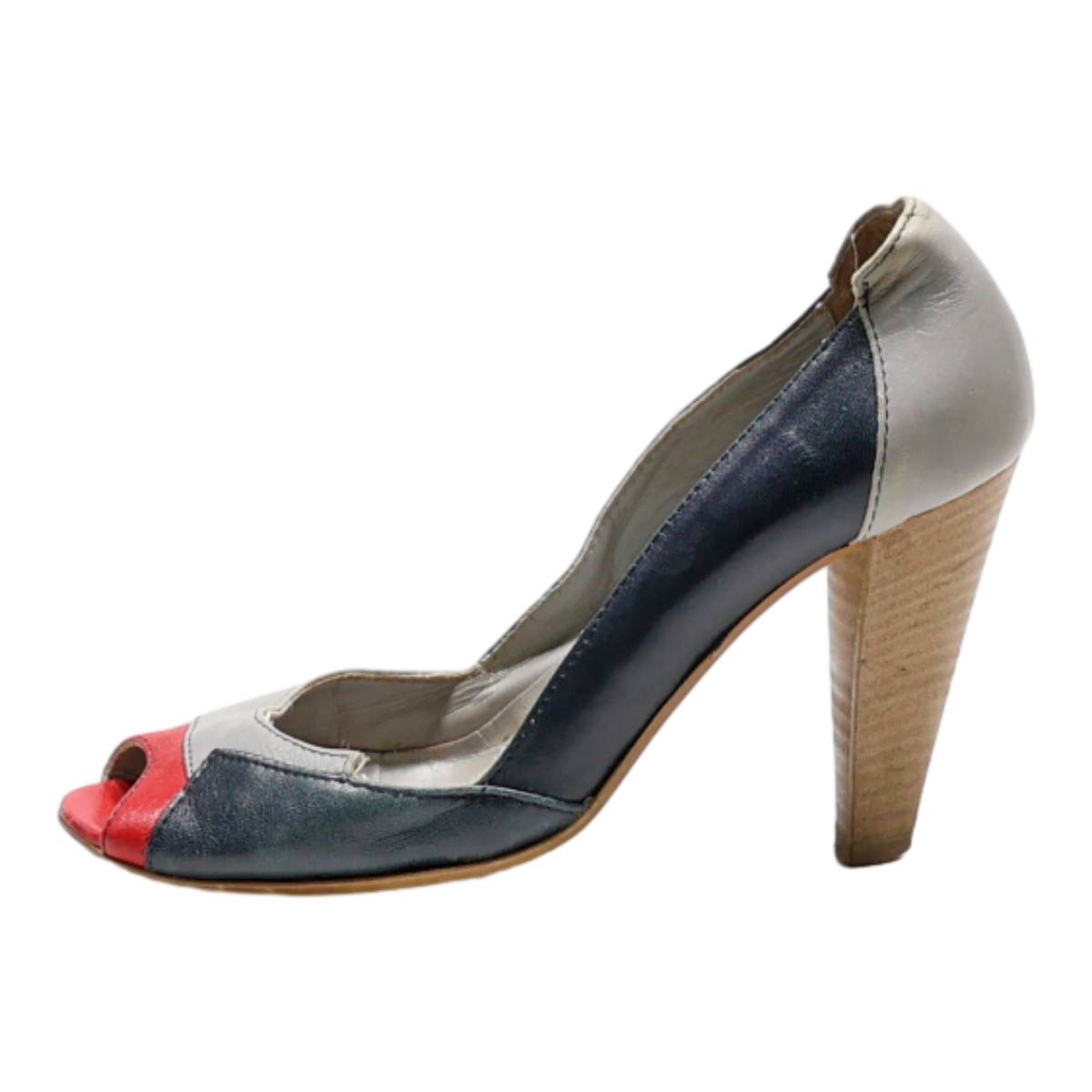SAN MARINA Peep Toe Heels Blue Synthetic Womens UK 3