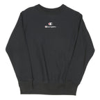 CHAMPION Womens Black Crew Neck XS Cotton Blend Sweatshirt Logo Embroidered