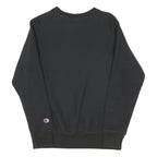 CHAMPION Womens Black Crew Neck XS Cotton Blend Sweatshirt Logo Embroidered
