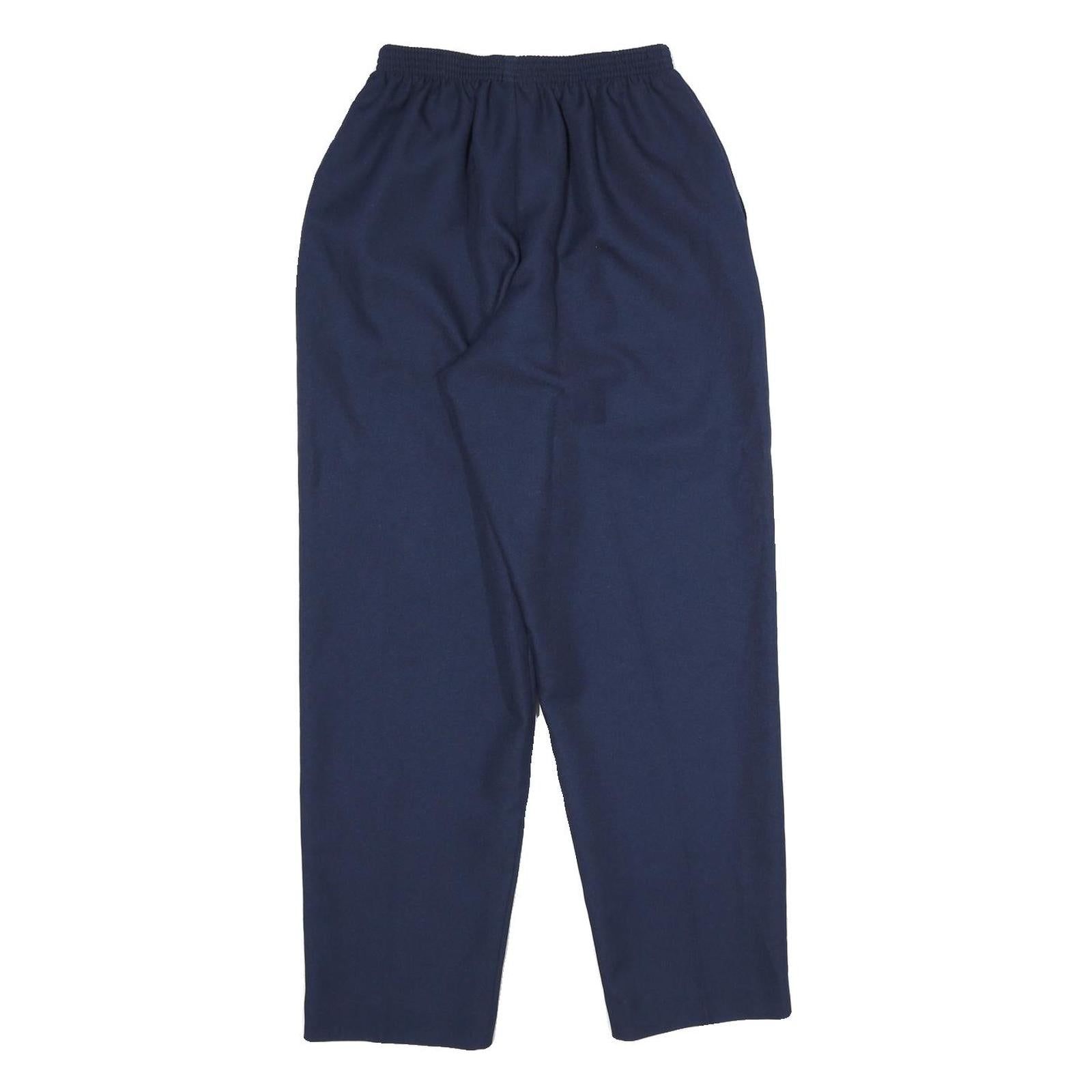 ALFRED DUNNER Womens Classic Navy Blue Trousers W22 L27 Elasticated Waist Plain