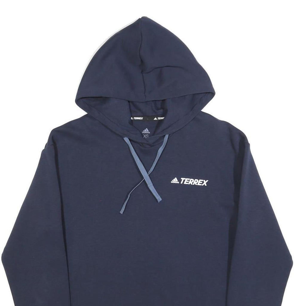 ADIDAS Womens Navy Blue Terrex Pullover Hoodie XS Lightweight Sportswear