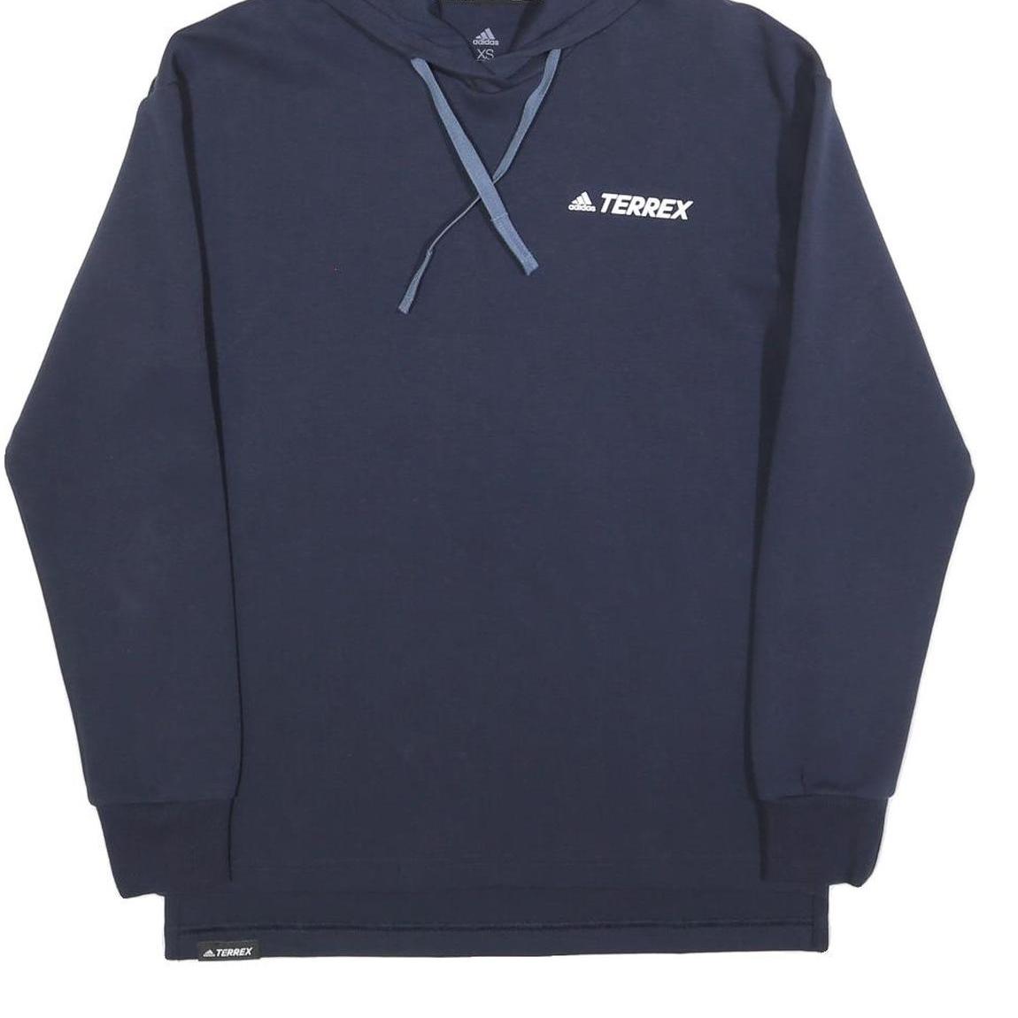 ADIDAS Womens Navy Blue Terrex Pullover Hoodie XS Lightweight Sportswear