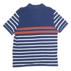 NAUTICA Mens Blue & White Striped Orange Short Sleeve Polo Shirt M Cotton Casual