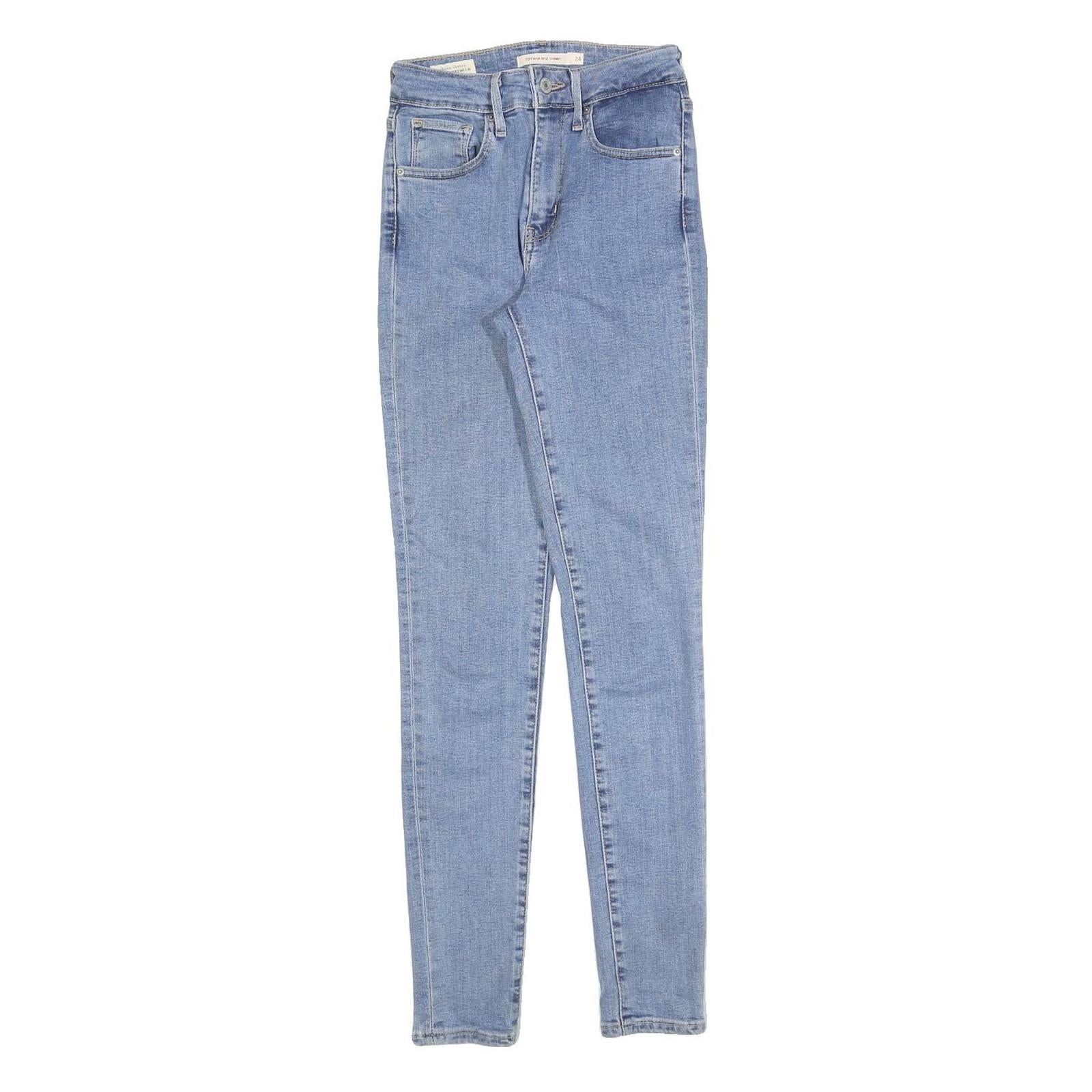 LEVI'S 721 Womens Slim Blue Denim Light W24 L30 Slim Fit Skinny Jeans