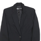 ZARA Womens Black Classic Jacket S Polyester Blend Button Plain Elegant