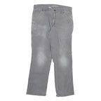 CARHARTT Mens Cotton Blend Grey Relaxed Fit Straight Leg Trousers W32 L28
