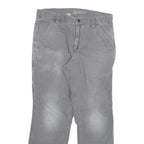 CARHARTT Mens Cotton Blend Grey Relaxed Fit Straight Leg Trousers W32 L28