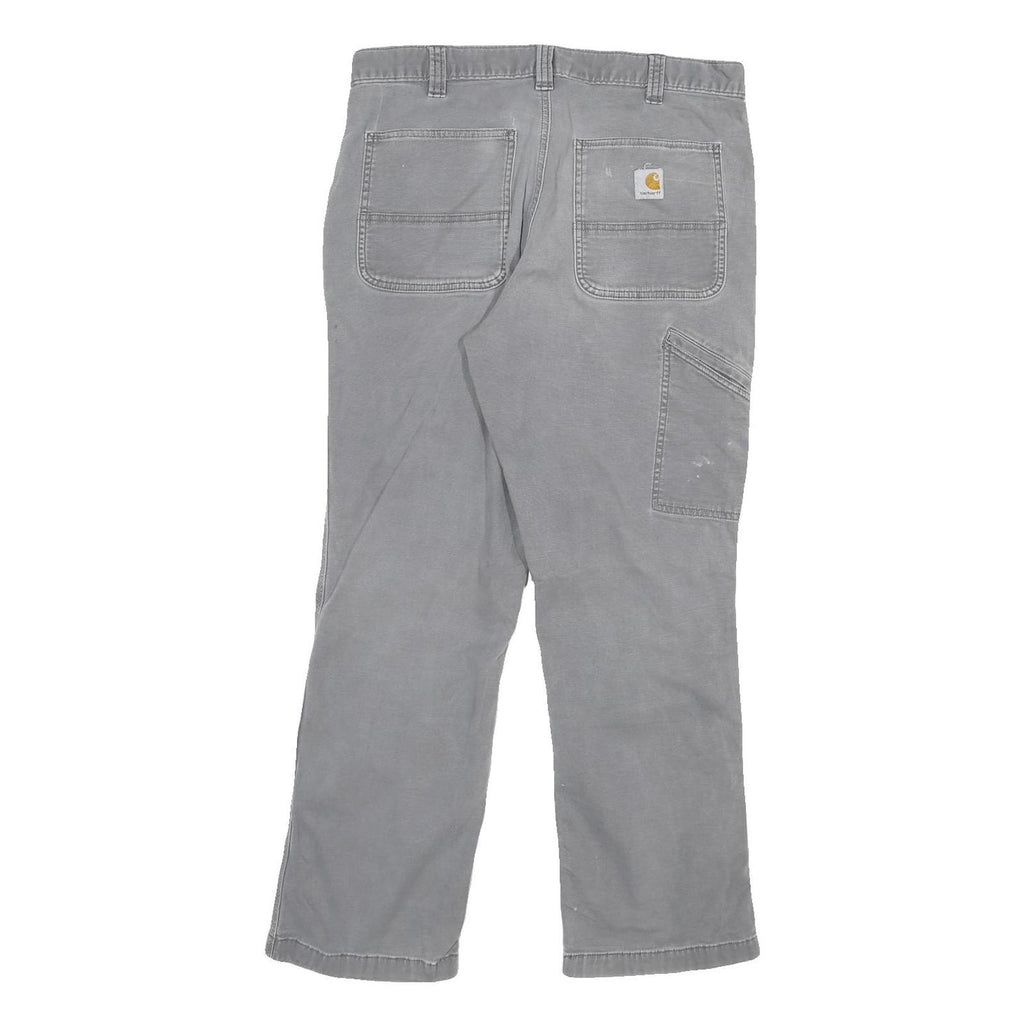CARHARTT Mens Cotton Blend Grey Relaxed Fit Straight Leg Trousers W32 L28