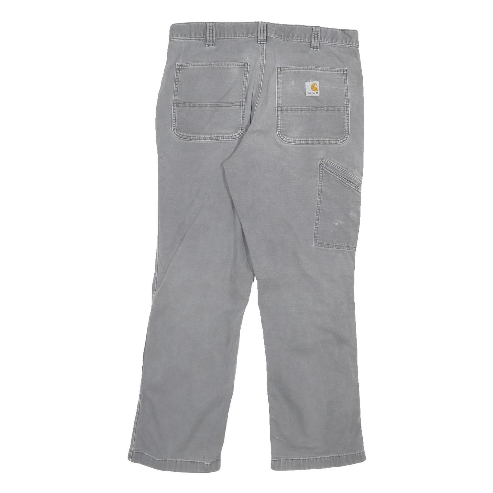 CARHARTT Mens Cotton Blend Grey Relaxed Fit Straight Leg Trousers W32 L28