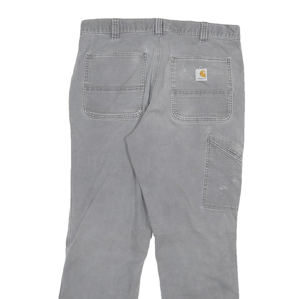 CARHARTT Mens Cotton Blend Grey Relaxed Fit Straight Leg Trousers W32 L28