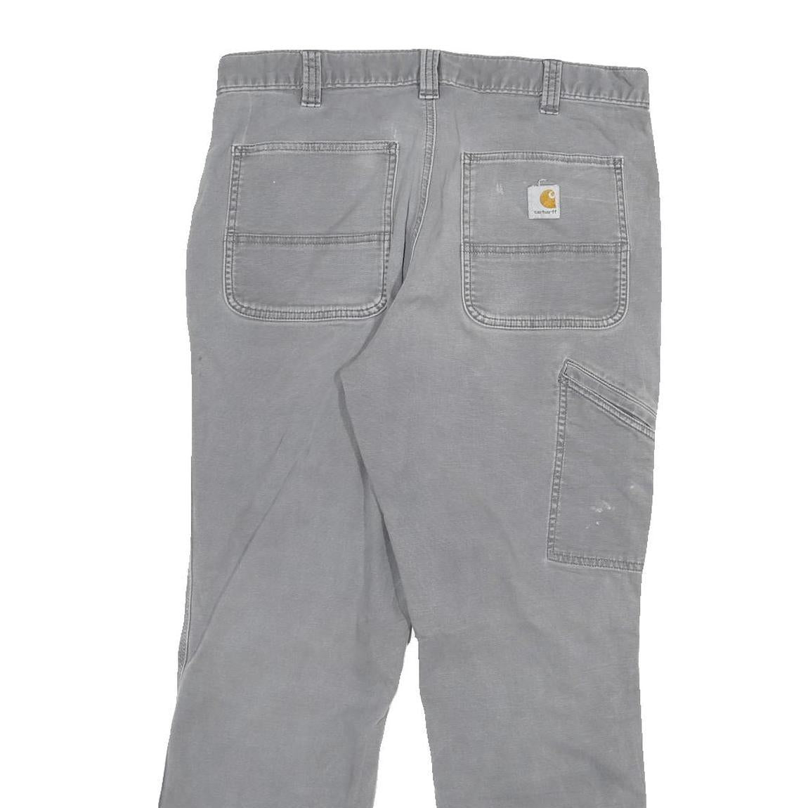 CARHARTT Mens Cotton Blend Grey Relaxed Fit Straight Leg Trousers W32 L28