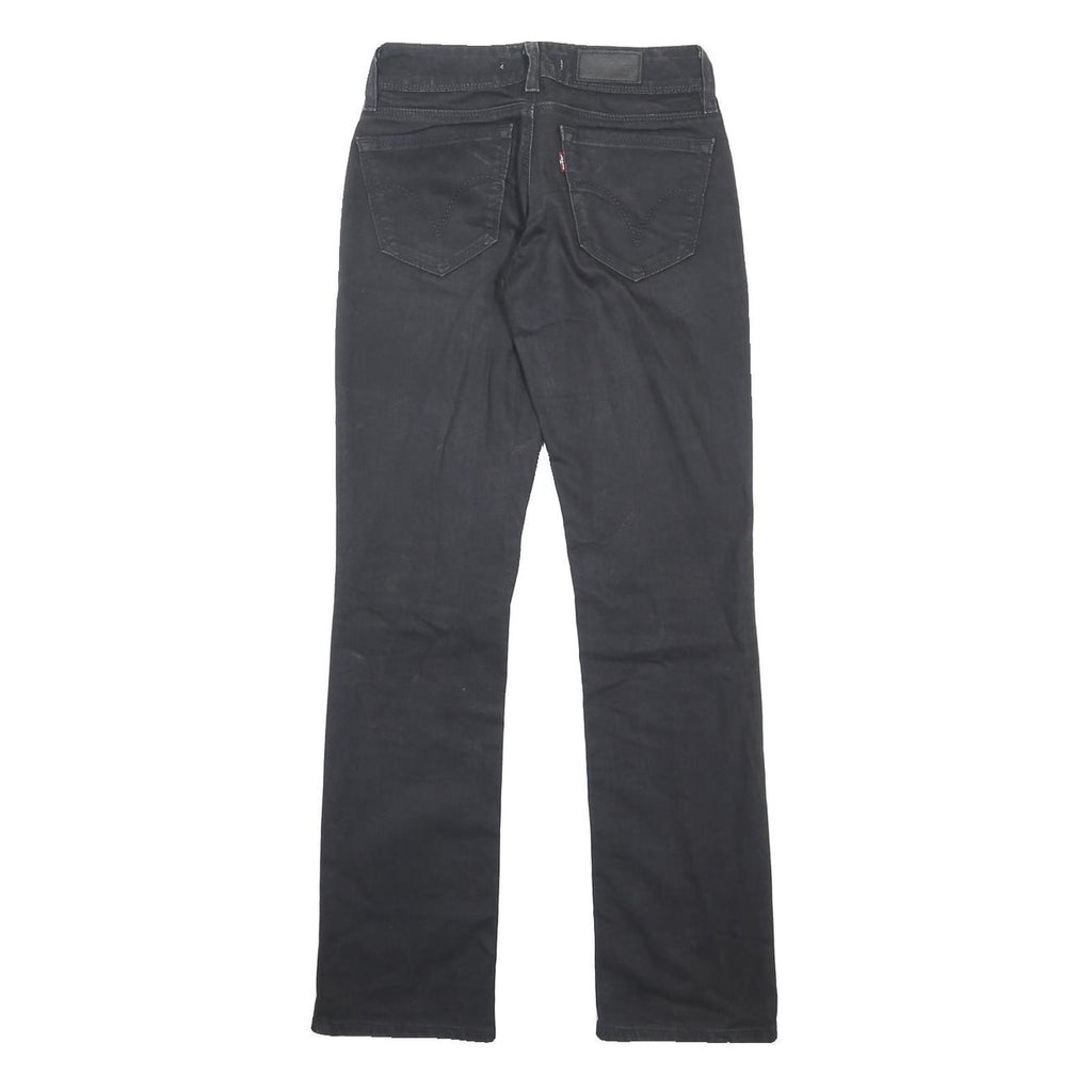 LEVI'S 470 Womens Jeans Black Regular Straight Denim W27 L32 Zip