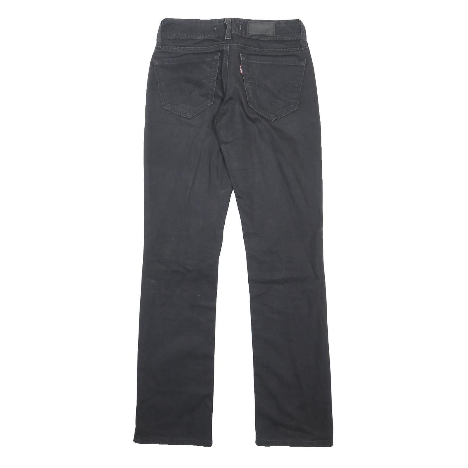 LEVI'S 470 Womens Jeans Black Regular Straight Denim W27 L32 Zip