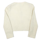 YES OR NO Womens Cream Button Jacket S Acrylic Blend Textured Classic