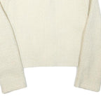 YES OR NO Womens Cream Button Jacket S Acrylic Blend Textured Classic