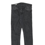 LEVI'S Mens Slim Black Denim Jeans W28 L29 Cotton Blend Zip Pockets