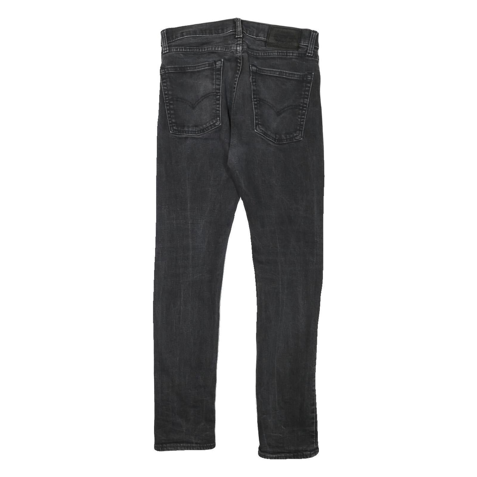 LEVI'S Mens Slim Black Denim Jeans W28 L29 Cotton Blend Zip Pockets