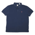 LEVI'S Mens Blue Short Sleeve Polo Shirt L Cotton Blend Casual Basic