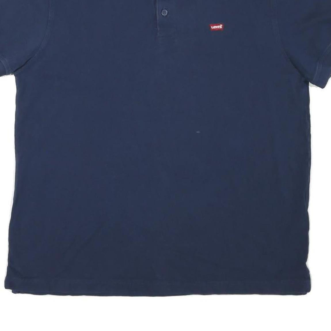 LEVI'S Mens Blue Short Sleeve Polo Shirt L Cotton Blend Casual Basic