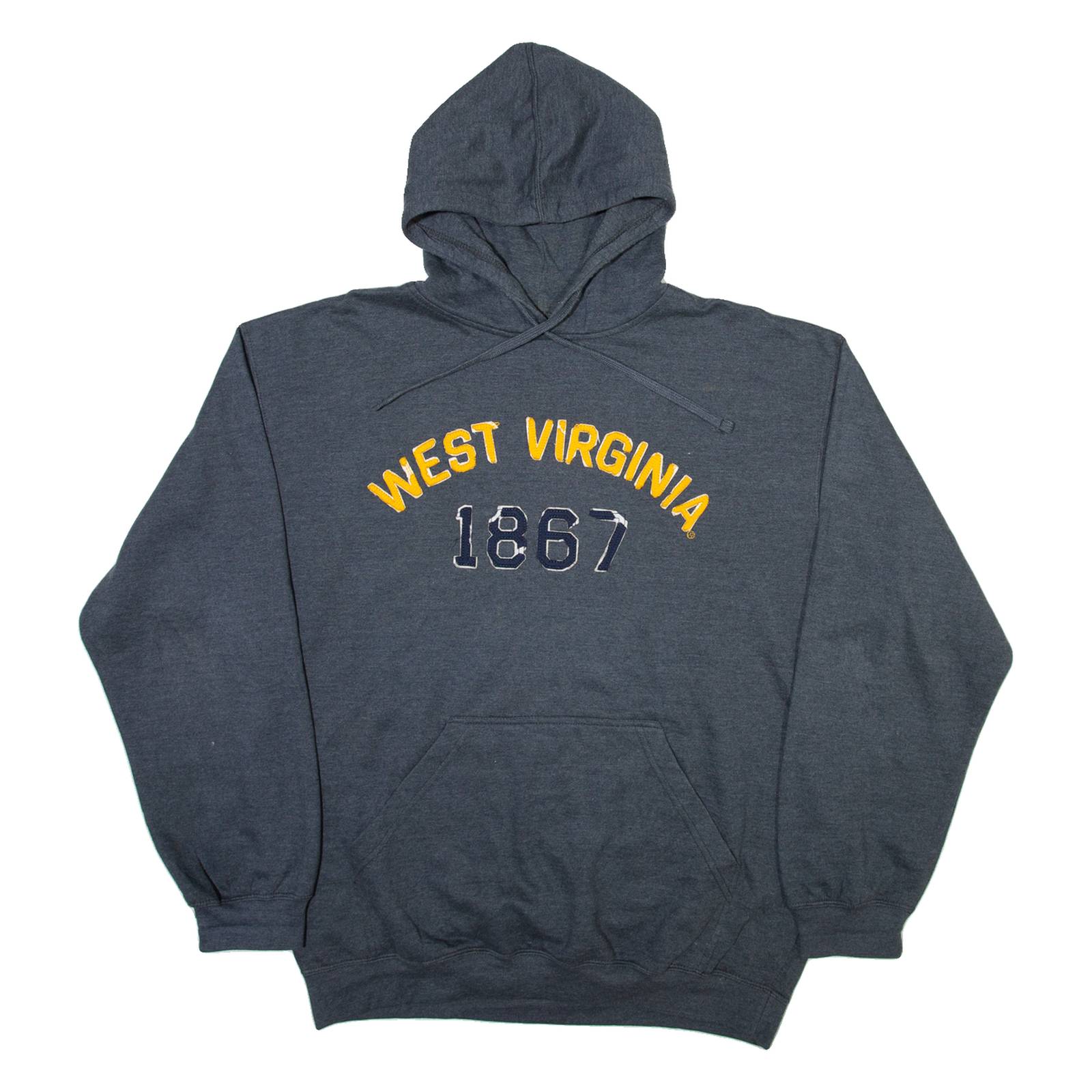 TULTEX West Virginia Mens Grey Hoodie USA XL