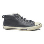 CONVERSE Womens Black Leather High Top Trainers UK 5.5 Classic Casual Footwear