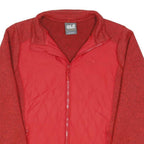 JACK WOLFSKIN Womens Red Quilted Jacket UK 10 Polyester Blend Outdoor Zip