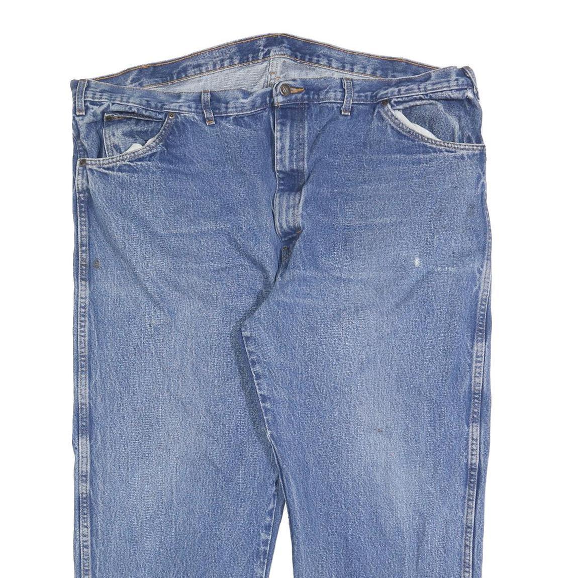 DICKIES Mens Regular Blue Denim Jeans W46 L26 Classic Cotton Blend Zip Pocket