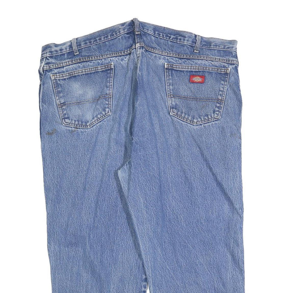DICKIES Mens Regular Blue Denim Jeans W46 L26 Classic Cotton Blend Zip Pocket