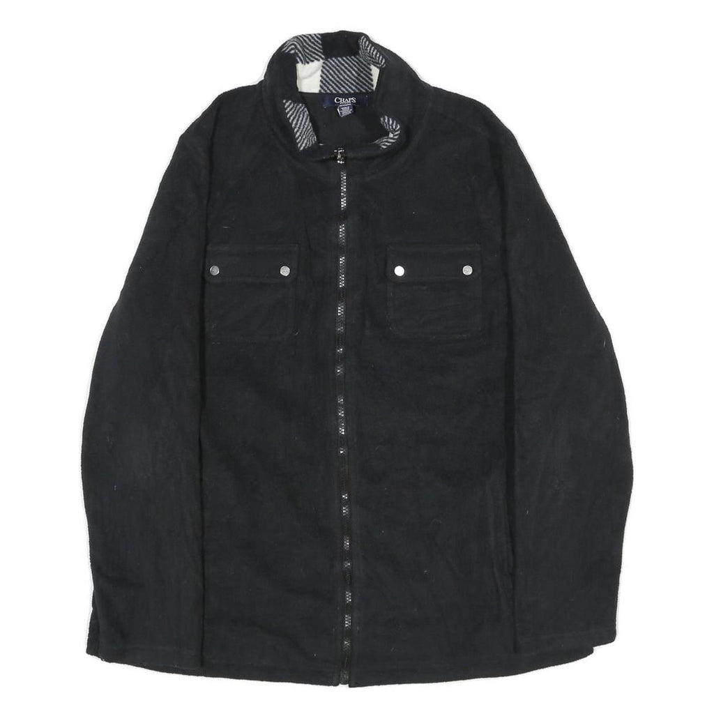 CHAPS Womens Black Jacket XL Polyester Zip Front Plain Casual