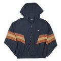 KIDSINCE2011 Womens Navy Blue & Brown Zip Jacket L Polyester Blend Colourblock