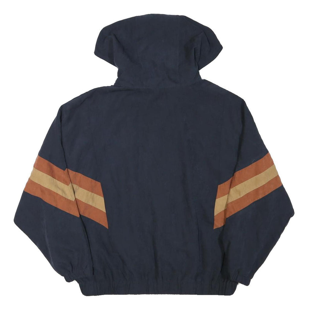 KIDSINCE2011 Womens Navy Blue & Brown Zip Jacket L Polyester Blend Colourblock