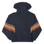 KIDSINCE2011 Womens Navy Blue & Brown Zip Jacket L Polyester Blend Colourblock