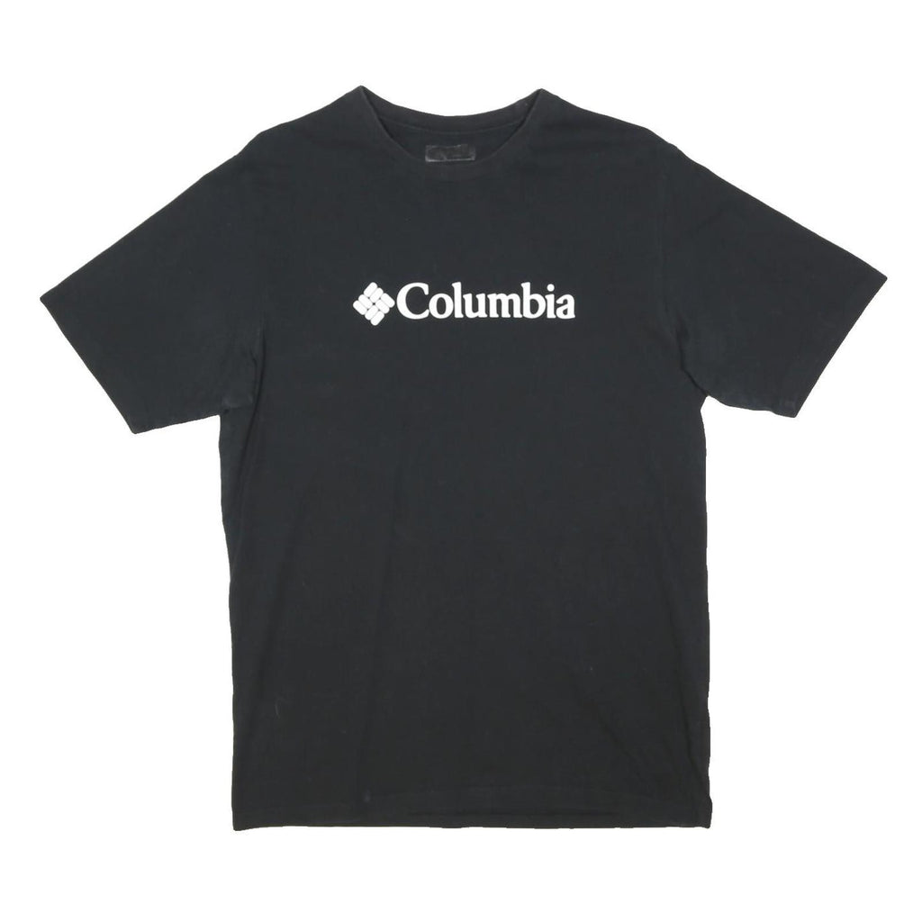 COLUMBIA Mens Black Cotton Blend Logo Graphic T-Shirt M Short Sleeve Crew Neck