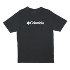 COLUMBIA Mens Black Cotton Blend Logo Graphic T-Shirt M Short Sleeve Crew Neck
