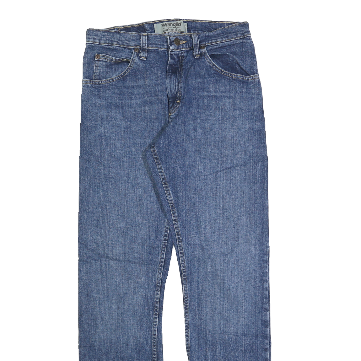 WRANGLER Mens Regular Fit Blue Cotton Denim Jeans W29 L32 Classic Zip Closure