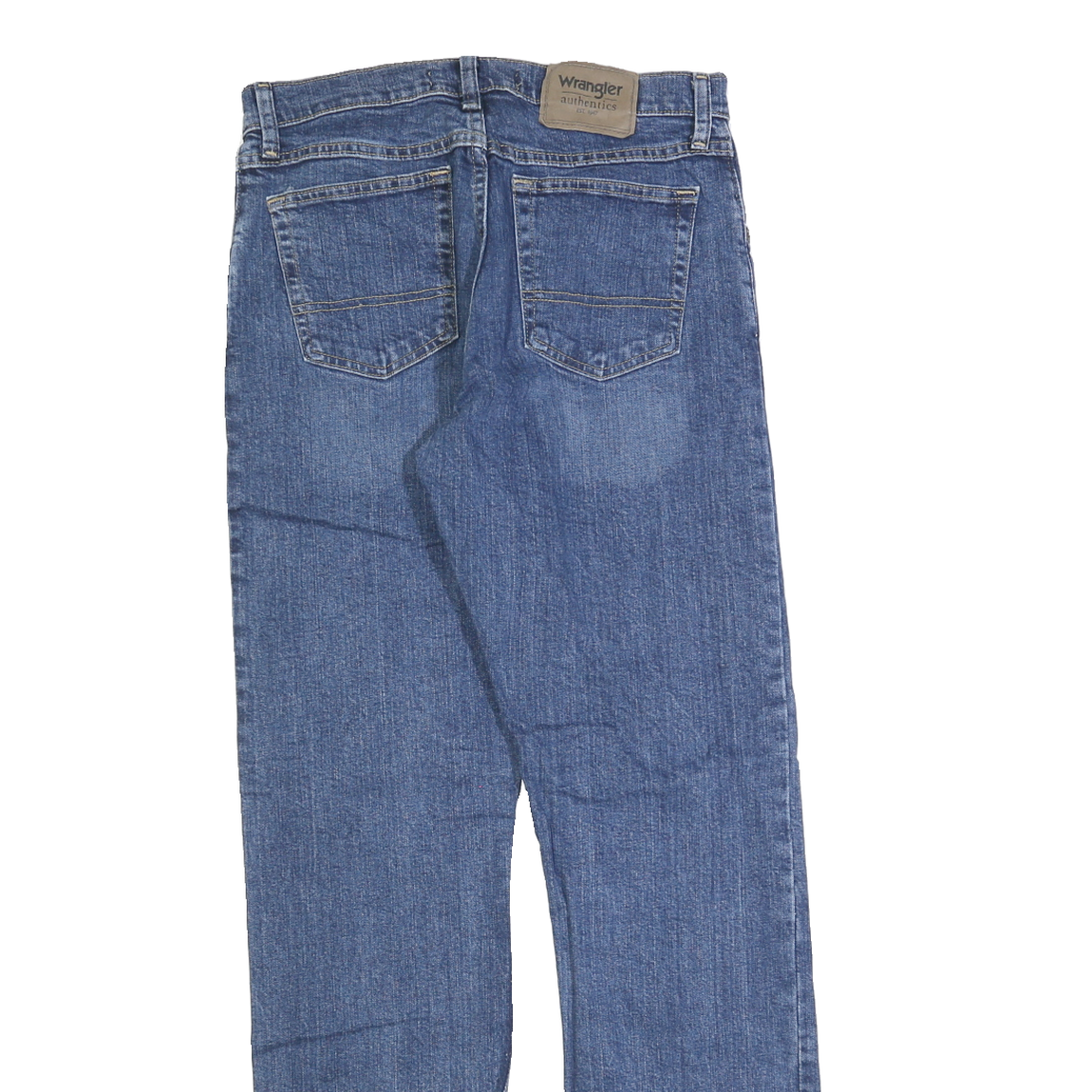 WRANGLER Mens Regular Fit Blue Cotton Denim Jeans W29 L32 Classic Zip Closure