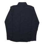 UNI QLO Mens Navy Blue Slim Fit Cotton Blend Shirt L Button Down Collar Long