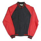 MTA PRO Mens Black & Red Button Bomber Jacket S Polyester Blend Athletic Casual
