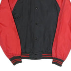 MTA PRO Mens Black & Red Button Bomber Jacket S Polyester Blend Athletic Casual