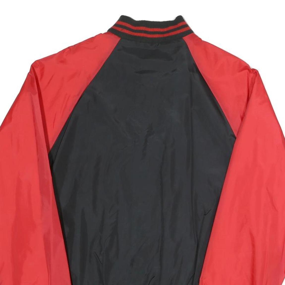 MTA PRO Mens Black & Red Button Bomber Jacket S Polyester Blend Athletic Casual