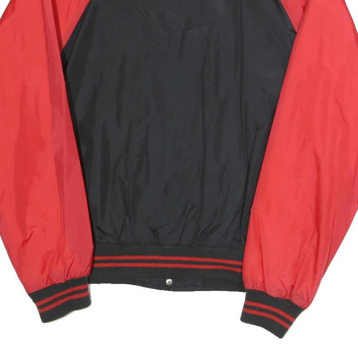 MTA PRO Mens Black & Red Button Bomber Jacket S Polyester Blend Athletic Casual