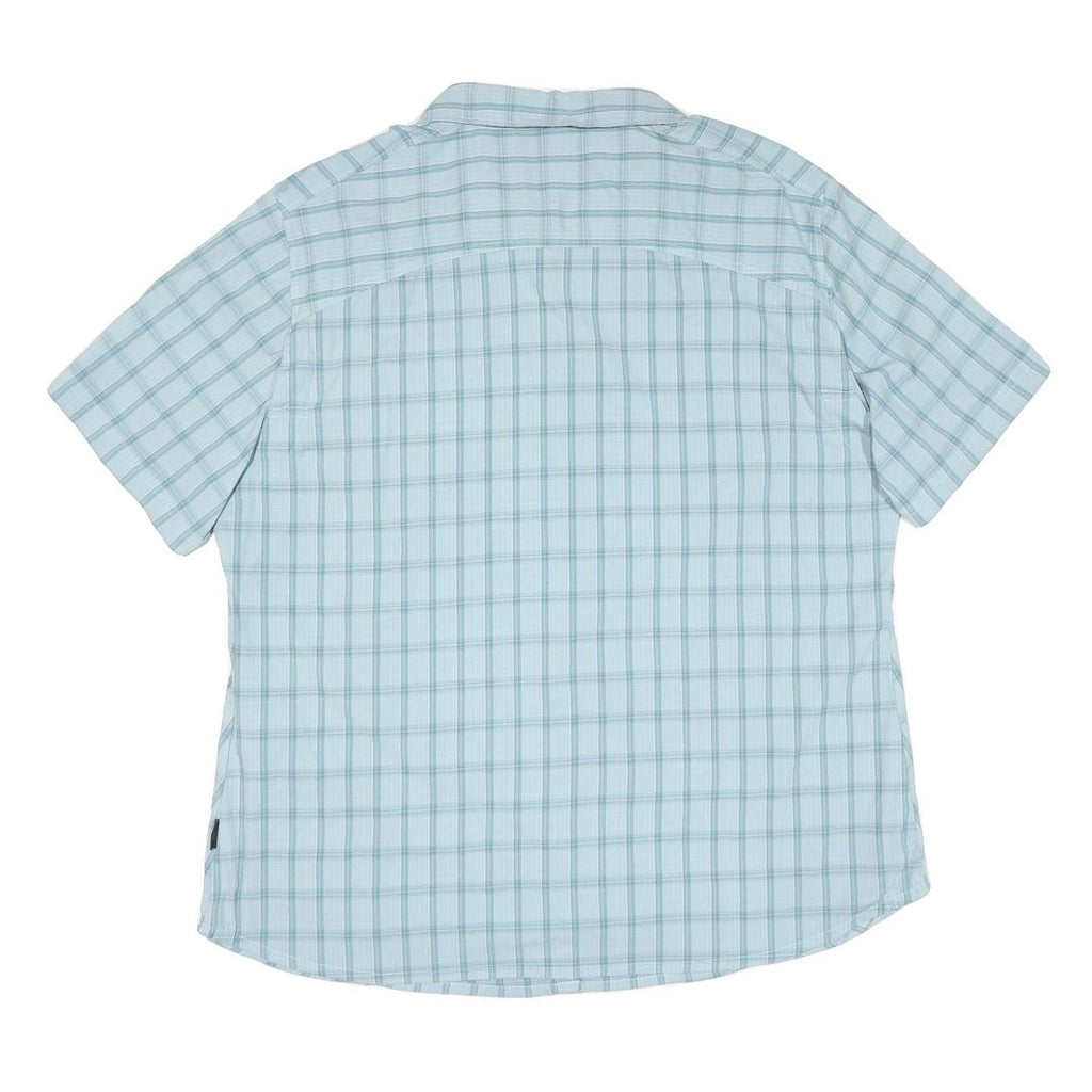JACK WOLFSKIN Womens Blue Check Shirt 2XL Cotton Blend Lightweight Summer