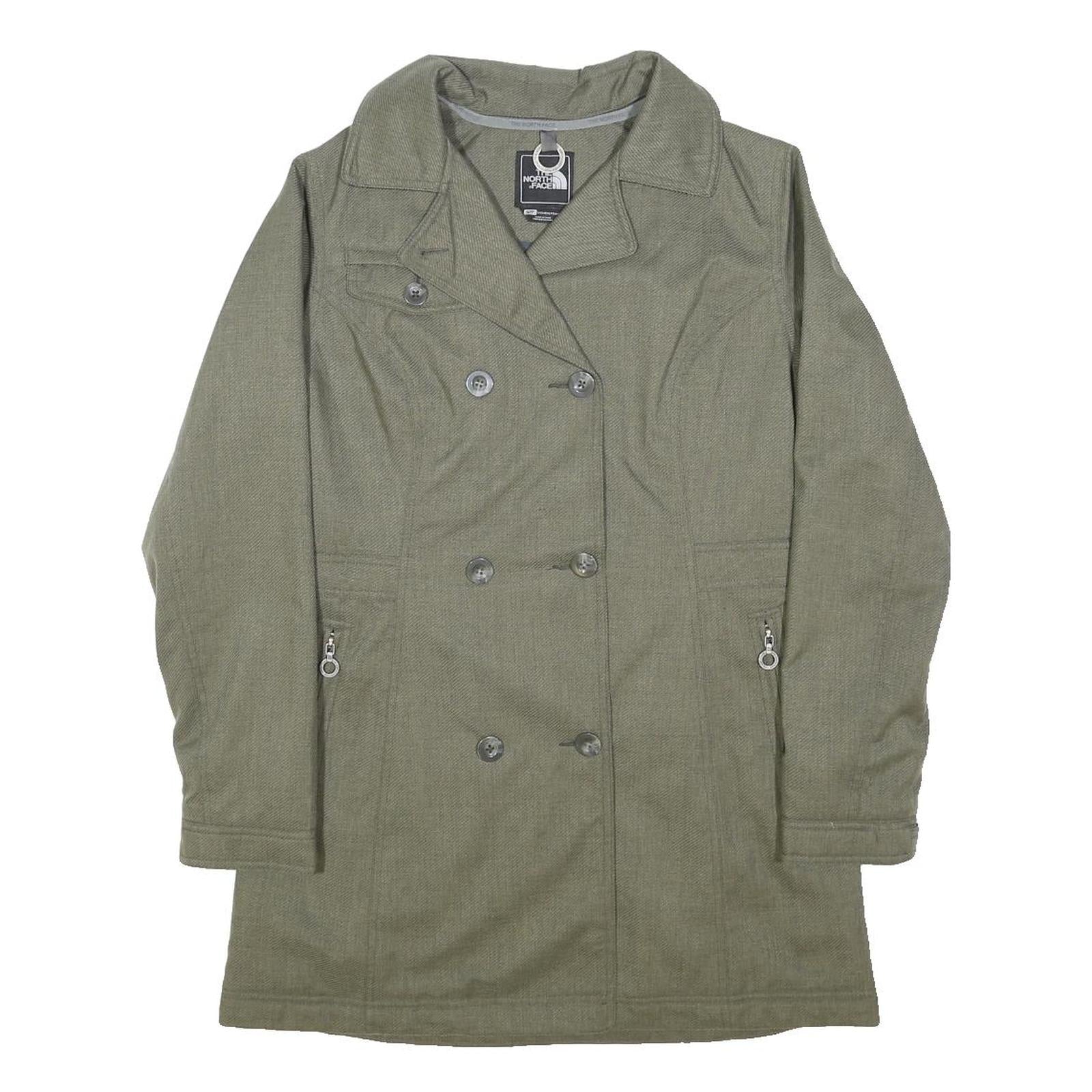 THE NORTH FACE Womens Green Cotton Blend Coat S Herringbone Classic Zip Jacket