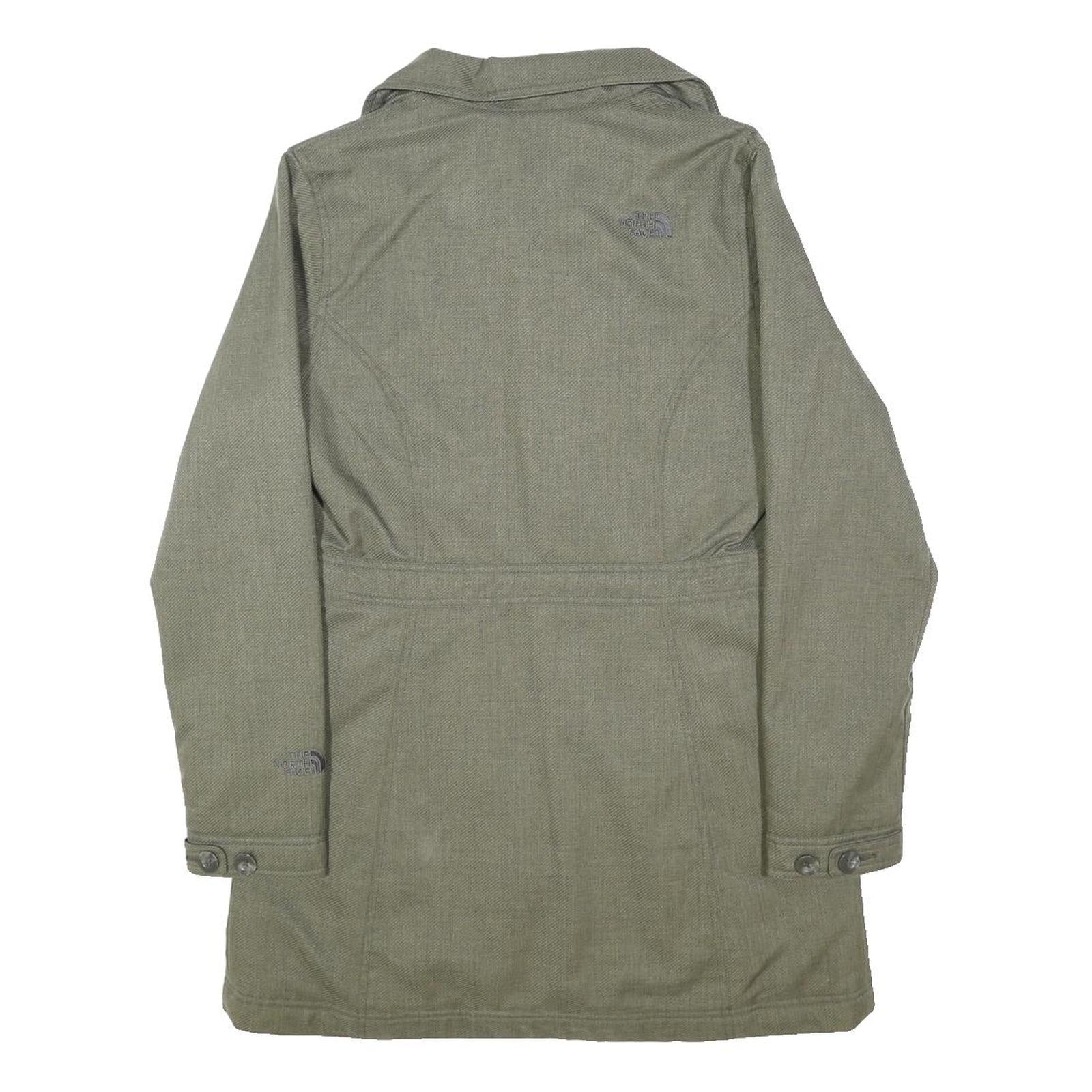 THE NORTH FACE Womens Green Cotton Blend Coat S Herringbone Classic Zip Jacket